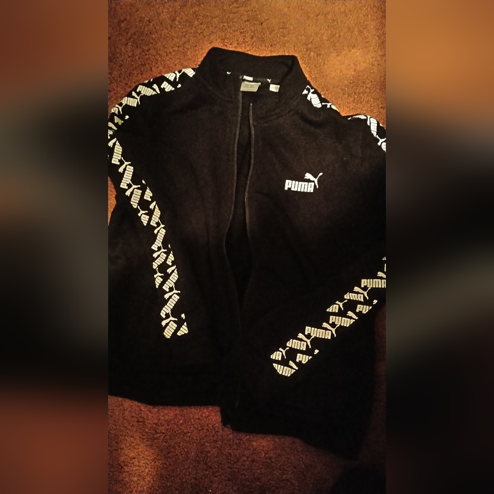 Puma track jacket sweatshirt women's juniors large full zip